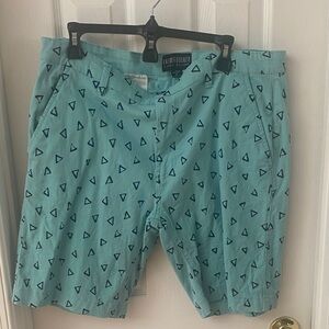Men's Teal Triangle Print Shorts